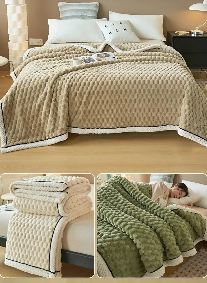 Luxury Reversible Blanket, Double-Sided Fleece Blanket, Bed Throw, Sofa Fleece Blanket, Ultra-Soft Plush Blanket suitable for sofas and beds, creating cosy relaxation and ultimate home warmth, Brown - Image 5