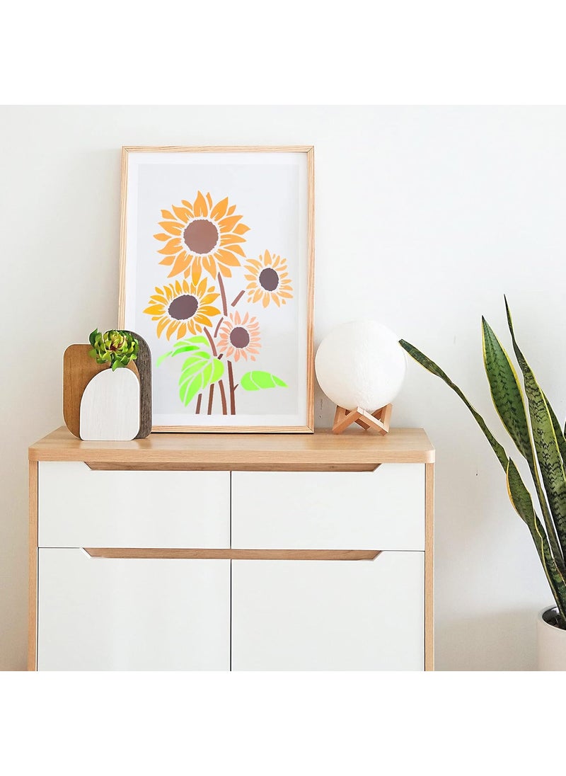 MLOLM Sunflower Stencils Reusable Flowers Butterfly Stencils for Painting on Wood,Canvas,Paper,Fabric,Wall,Home Decor for DIY Craft Art 8 Sheets  - Image 2