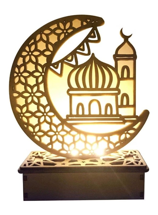 رمضان عيد مبارك ديكورات ليد ، القمر ستار مسلم أضواء ، الإسلام الكنيسة خشبية ضوء القمر مصباح لعيد الفطر حزب الديكور ضوء الأصدقاء المؤمنين الهدايا - Image 1