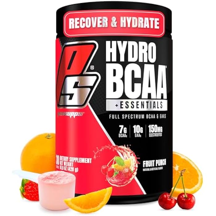 PROSUPPS HydroBCAA Essential Amino Acids Powder, Fruit Punch - Workout Supplement with BCAA, EAAs & Electrolytes for Hydration & Recovery - Stimulant-Free, Soy & Gluten-Free - 30 Servings - Image 1