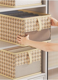 DUNISO 2pcs Foldable Closet Storage Organizer, Wardrobe Clothes Organizer For Clothing, Sheets, Toys, Books,Washable Closet Storage Boxes with Carrying Handles Cube Stackable Storage Bin for Home Bedroom Office  - Image 4