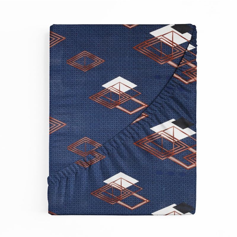 BSB HOME BSB HOME Style Primiuem 180 Tc Cotton Feel Elastic Fitted Printed King Size Double Bed Bedsheet WrinklefreeDeep Pocket Sheet with 2 Pillow Covers 78x72 Abstract Black Grey  - Image 4