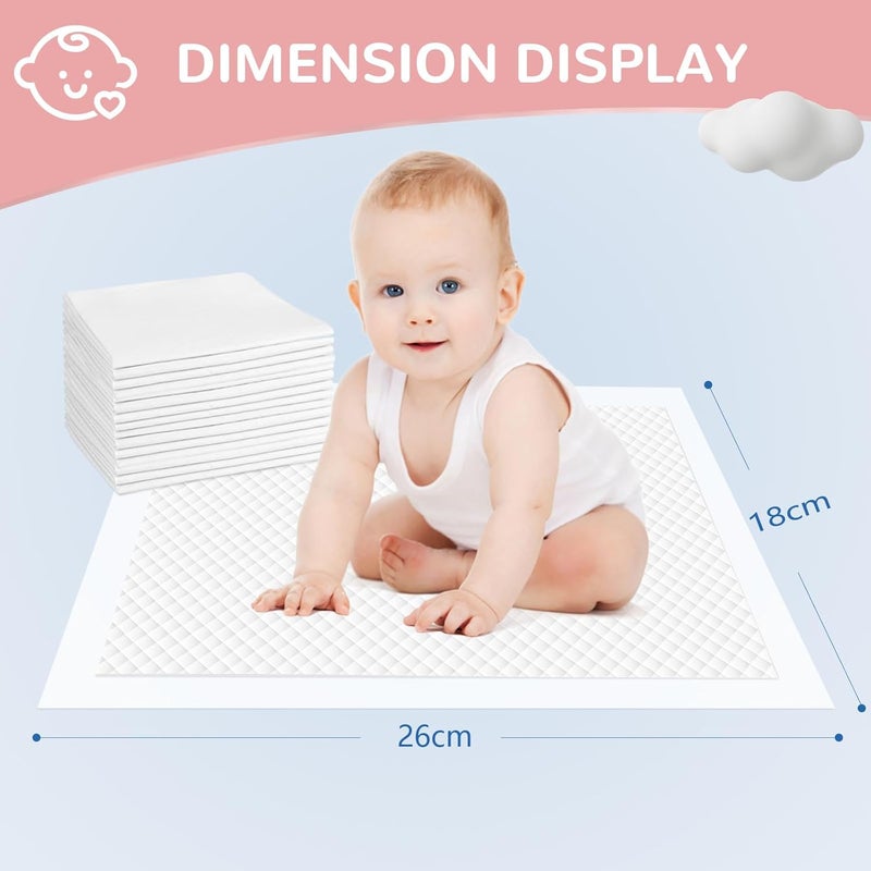 MILDPLUS Disposable Changing Pads(50 Pack),Baby Disposable Underpad,Waterproof & Absorbent Diaper Changing Pad,Breathable Underpads,Bed Table Protector Mat,18 Inches x 26 Inches - Image 2