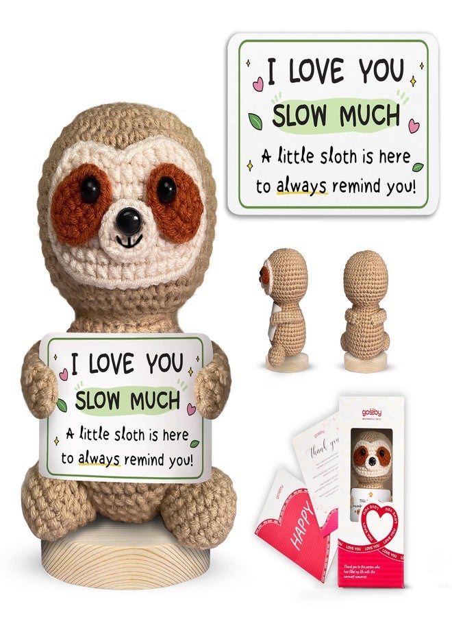 Gossby Positive Crochet Sloth with Emotional Message - Christmas, Graduation, Birthday Gift - Handmade Crochet Animal (Sometimes You Forget That You’re Sloth-Some, so This is Your Reminder) - Image 1
