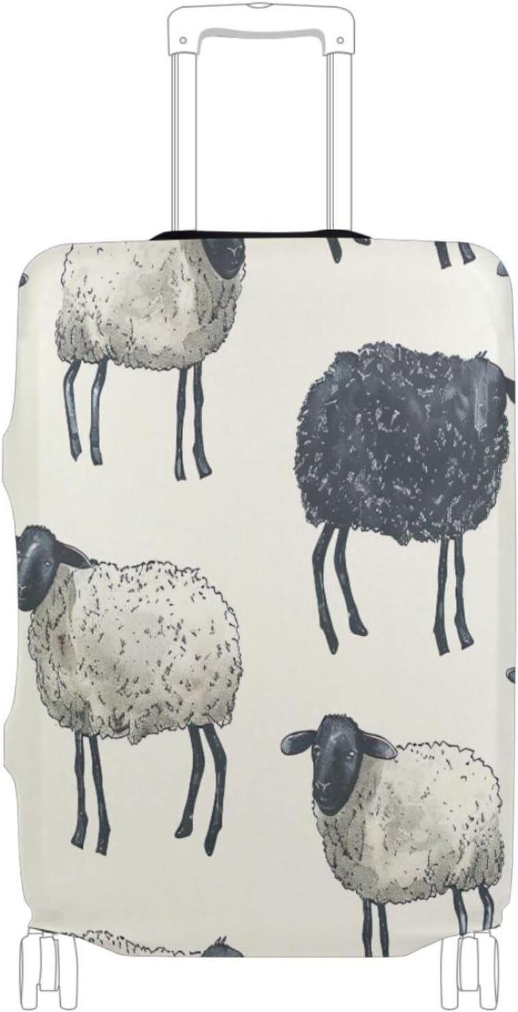 Sheep Luggage Cover for Suitcase, Elastic Travel Protector with Zipper, Washable Anti-Scratch Dustproof Luggage Sleeve Fits 18-20 Inch - Image 1