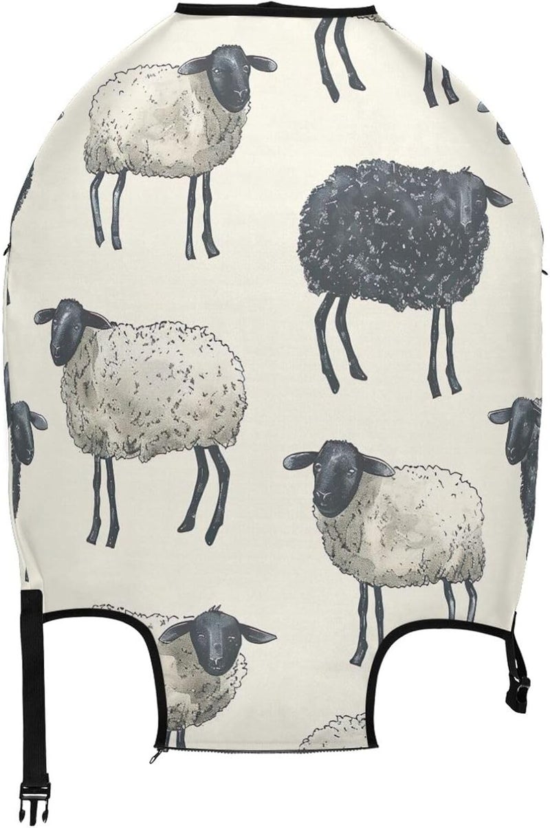 Sheep Luggage Cover for Suitcase, Elastic Travel Protector with Zipper, Washable Anti-Scratch Dustproof Luggage Sleeve Fits 18-20 Inch - Image 2