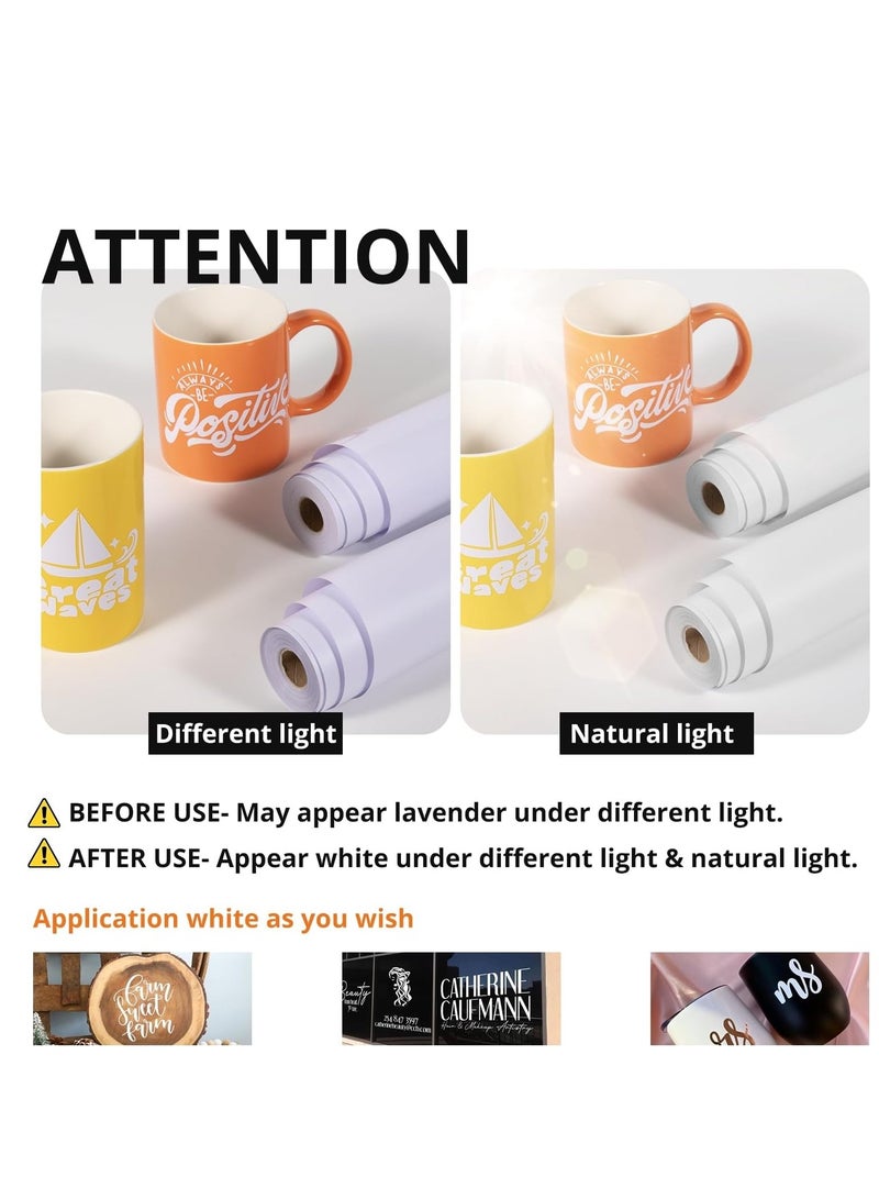 HTVRONT White Permanent Vinyl, 12" x 14 FT Glossy White Adhesive White Vinyl Roll Compatible with Cricut Cutting Machine, Silhouette, Cameo Cutters, Signs, Scrapbooking, Craft, Die Cutters - Image 1