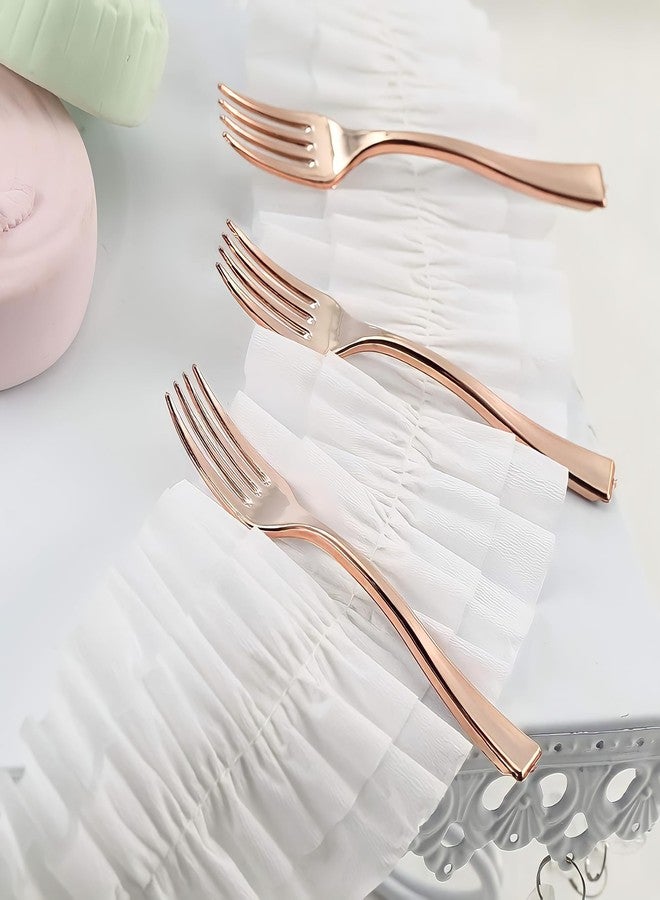 Fun Express Metallic Rose Gold Mini Forks - Elegant Party Supplies - Premium Quality Mini Utensils for Weddings, Events, and Special Occasions - 50 Pieces - Image 3