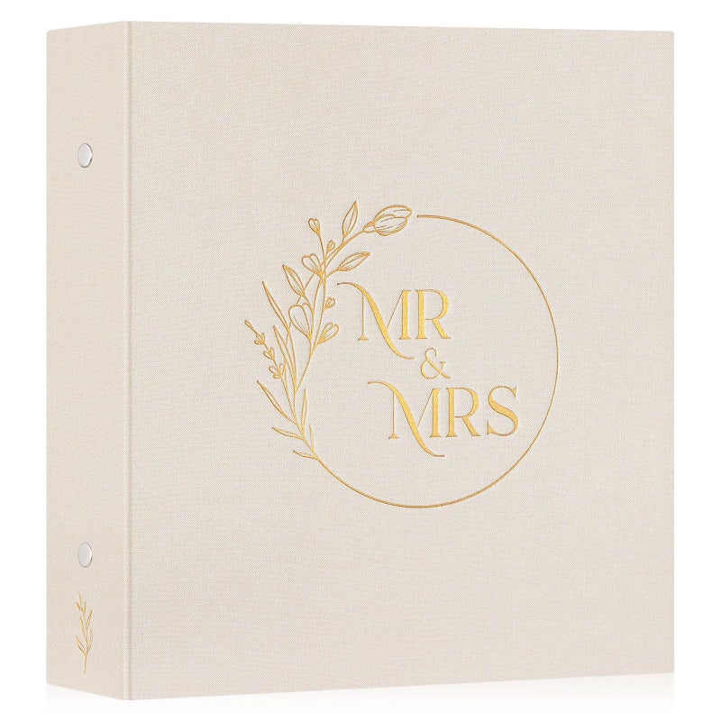 Lanpn Wedding Photo Album 4x6 600 Pockets Large Capacity Newlywed Marriage Albums Linen Hardcover Slip in Holds 600 horizontal Vertical Photos Beige