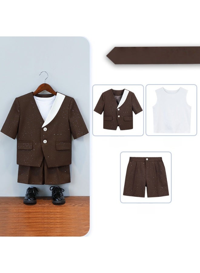 Shougu Boys' Summer Casual Short Sleeved Suit Set - Image 1