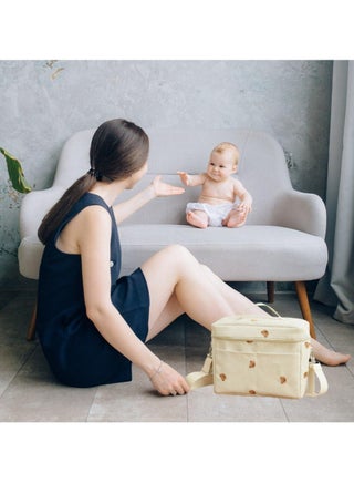 حقيبة حفاضات الأطفال، حقيبة تنظيم عربة الأطفال، حقيبة حمل للأمهات المرضعات، أنيقة، متينة للحفاضات، زجاجة الرضاعة، بيضاء - view 5