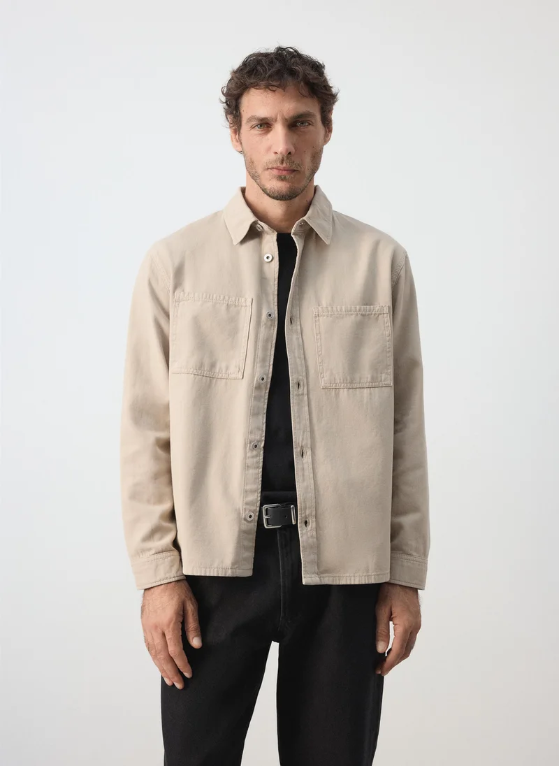 مانجو مان Denim Overshirt Pockets