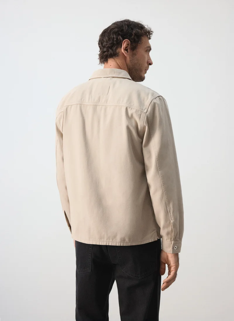 مانجو مان Denim Overshirt Pockets