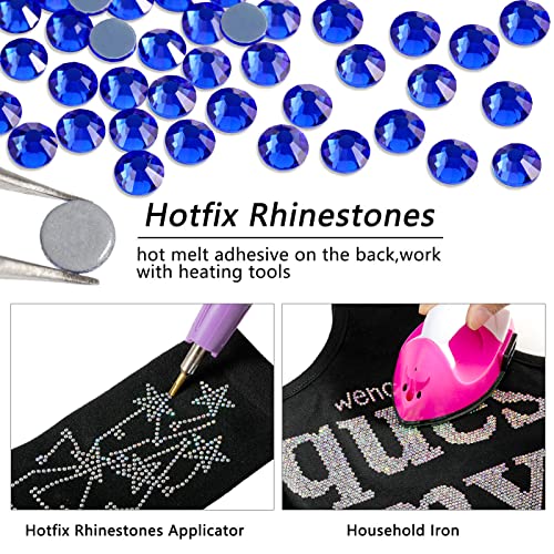 Beadsland Hotfix Rhinestones, 1440pcs Flatback Crystal Rhinestones for Crafts Clothes DIY Decorations, Sapphire, SS20, 4.6-4.8mm - Image 5