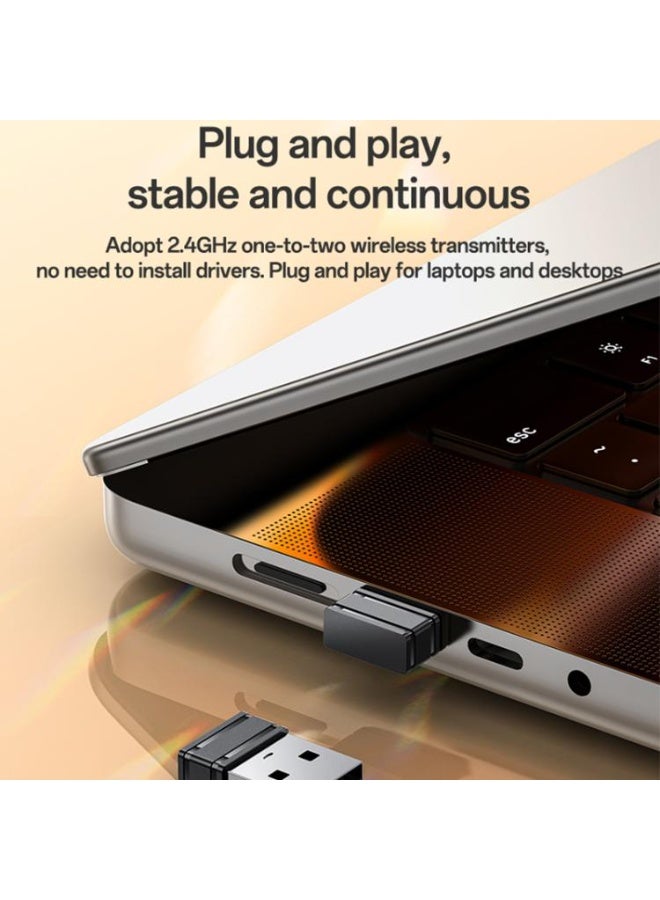 يسيدو مجموعة كيبورد وماوس لاسلكية خفيفة ومريحة للاستخدام المكتبي والألعاب، بتصميم نحيف ومستشعر بصري عالي الدقة، باللون الأسود - Image 4