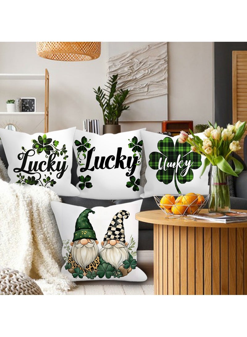 general Pillowcase 4-pack, 18x18", cushion cover Square linen Modern abstract geometric style home décor, sofa, car, bedroom, living room decorative pillowcase - Image 3