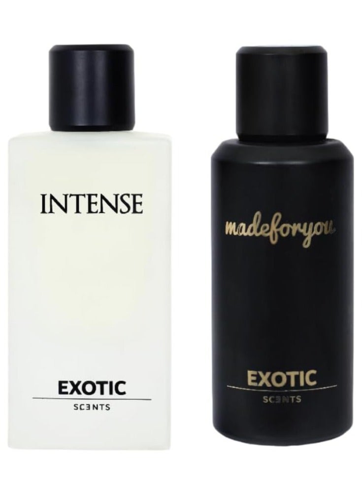Exotic Scents Exotic Scents Intense & Made for You Eau de Parfume Combo Fresh Aquatic & Sweet Fruity Fragrance, Long Lasting 
