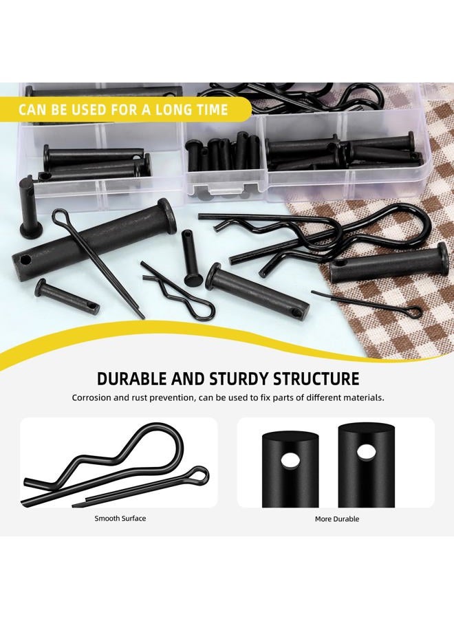 Mardatt 67Pcs Carbon Steel Clevis Pin Cotter Pin R Pin Assortment Kit, Include 5 Sizes M5 M6 M8 M10 M12 Flat Head Single Hole Clevis Pins and M2 M3 M4 Split Cotter Pins/ R Clips - Image 3