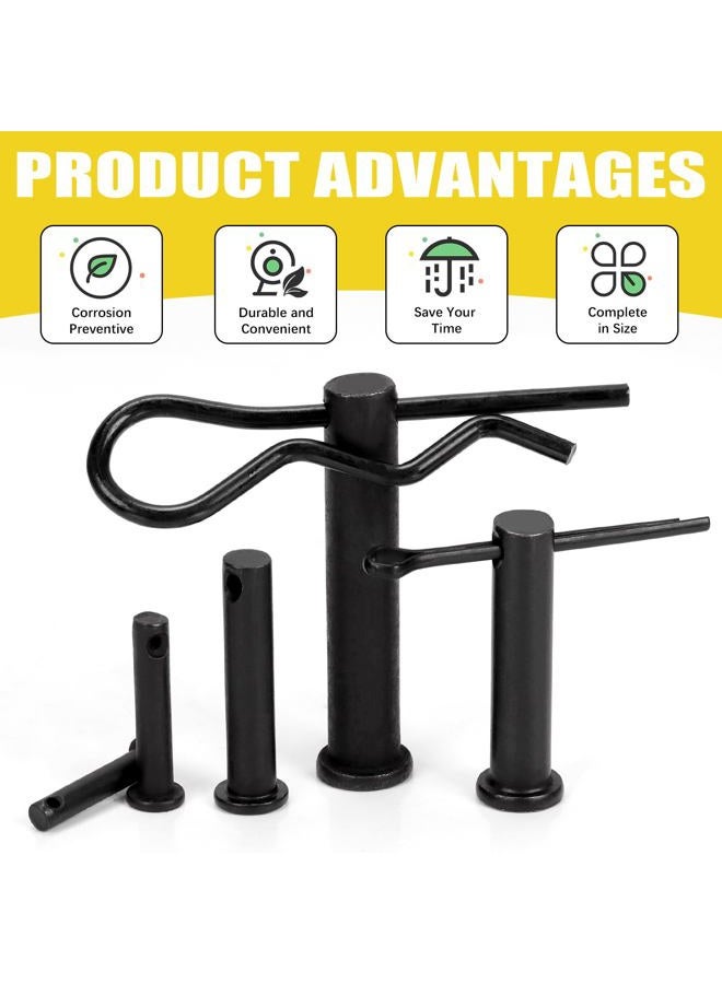 Mardatt 67Pcs Carbon Steel Clevis Pin Cotter Pin R Pin Assortment Kit, Include 5 Sizes M5 M6 M8 M10 M12 Flat Head Single Hole Clevis Pins and M2 M3 M4 Split Cotter Pins/ R Clips - Image 4