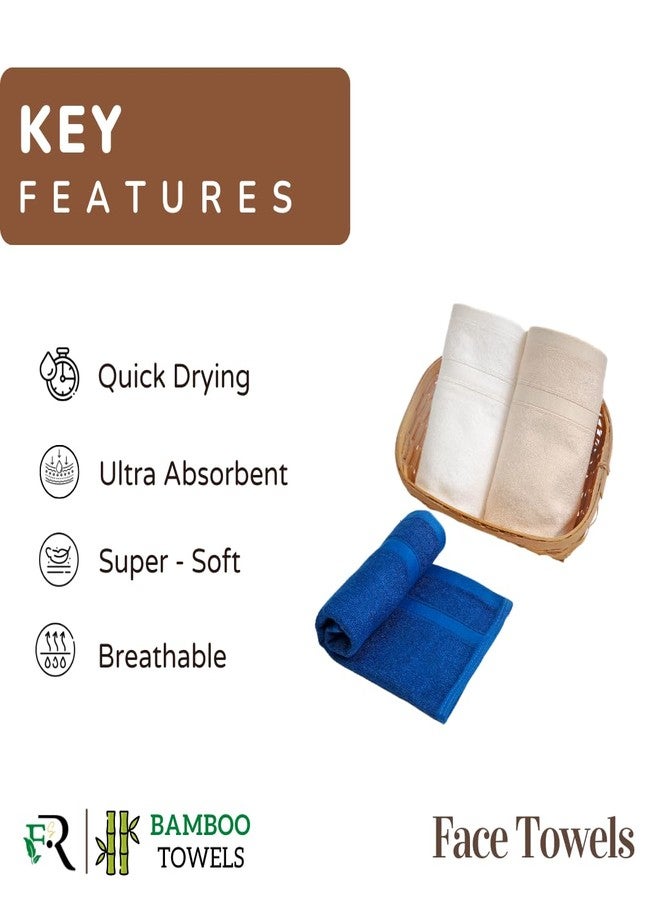 FUTURE'S ROOTS 100% Bamboo Face Towel for Men, Women & Newborn | Absorbent & Hypoallergenic Towel for Sensitive Skin | Anti-Odor & Eco-Friendly-Softer Than Cotton Towel | Pack of-3 (Blue/White/Beige) - Image 3