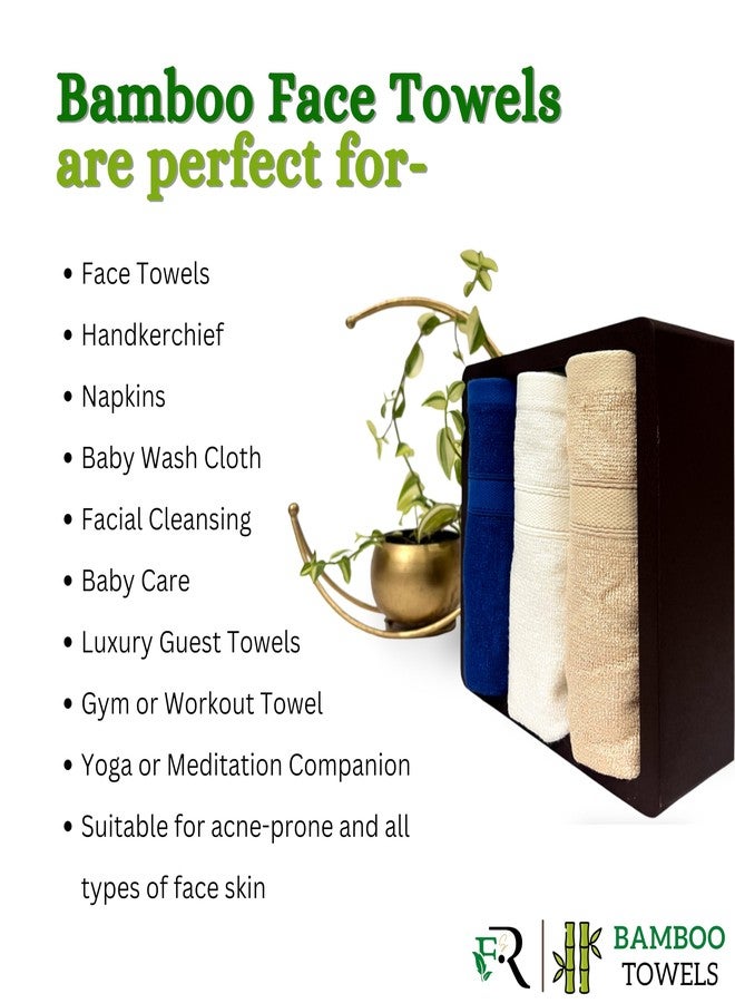 FUTURE'S ROOTS 100% Bamboo Face Towel for Men, Women & Newborn | Absorbent & Hypoallergenic Towel for Sensitive Skin | Anti-Odor & Eco-Friendly-Softer Than Cotton Towel | Pack of-3 (Blue/White/Beige) - Image 4