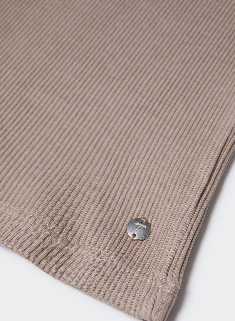 MANGO Kids Ribbed Cropped Top