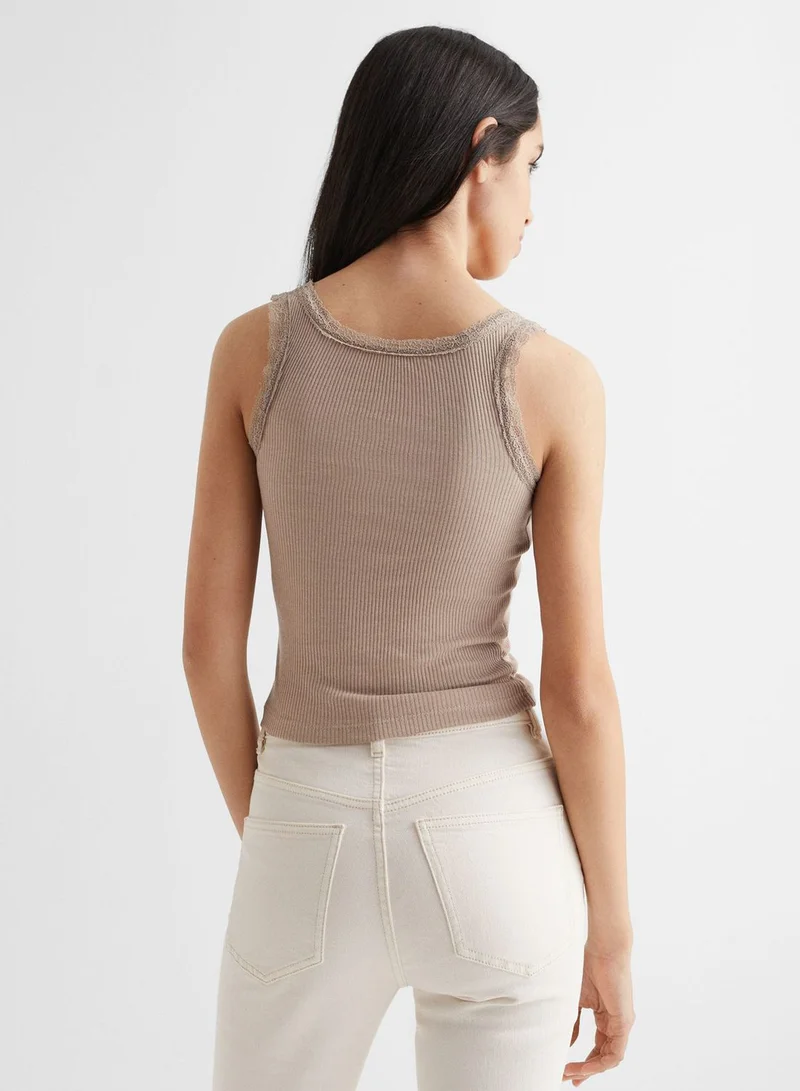 MANGO Kids Ribbed Cropped Top