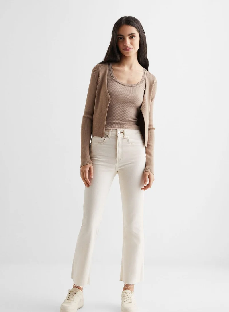 MANGO Kids Ribbed Cropped Top