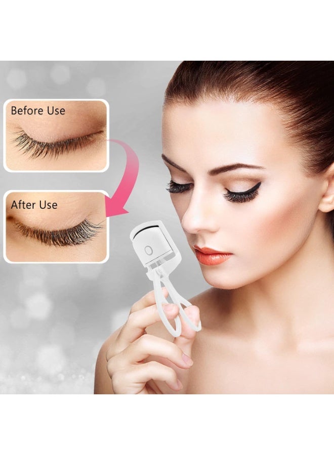 Skade Heated Eyelash Curlers, Heated Lash Curler, Electric Eyelash Curler, Warm Eyelash Curler, Rechargeable Eyelash Curler, Handheld Eyelash Heated Curler (White) - Image 4