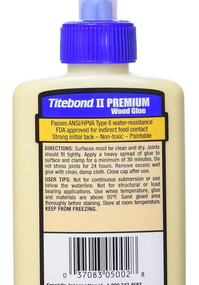 Titebond II Premium Heavy Duty Wood Glue - 118 ml, Water-Resistant for Indoor and Outdoor Use - Image 2