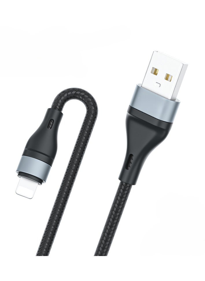 إكسبلس كابل IPHONE Lightning سلك شحن سريع مجدول من النايلون، كابل شحن USB عالي السرعة، كابل شحن عالي السرعة وكابل شحن لنقل البيانات متوافق مع iPhone 14 13 12 11 Pro Max  - Image 1