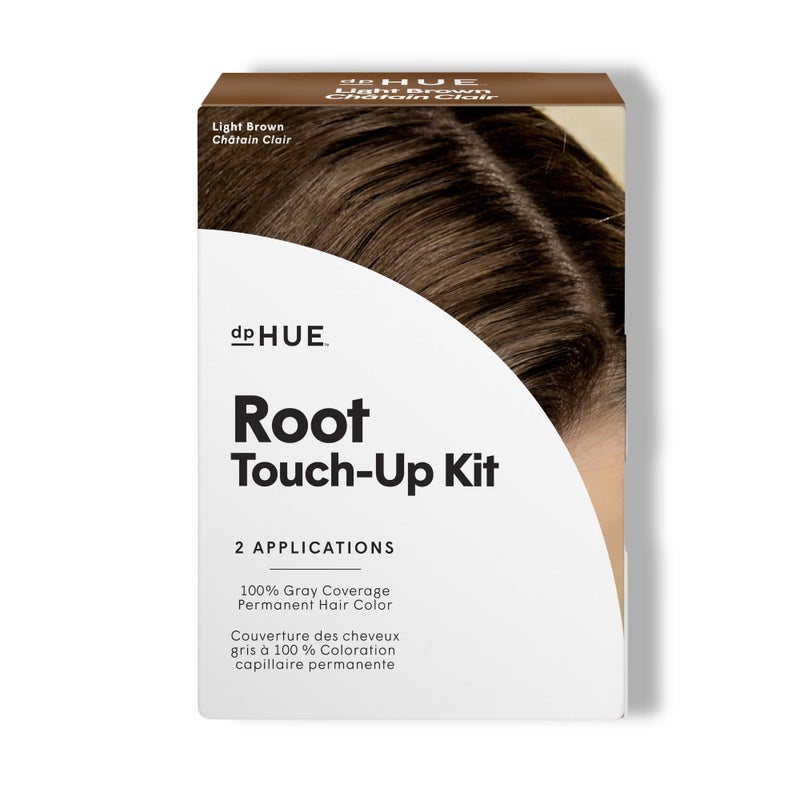 dpHUE Root TouchUp Kit Light Brown Permanent Hair Color for Gray Coverage Includes Two Applications Paraben SLS SLES Sulfate Free Leaping Bunny Certified