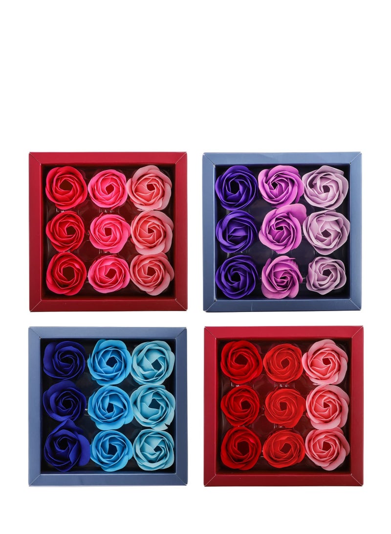 SYOSI 4 Boxes Floral Scented Bath Soap Rose Flower Petals 36 Pcs Total Plant Essential Oil Rose Soap Petals in Gift Box for Anniversary Birthday Wedding Valentine’s Day Mother’s Day - Image 5