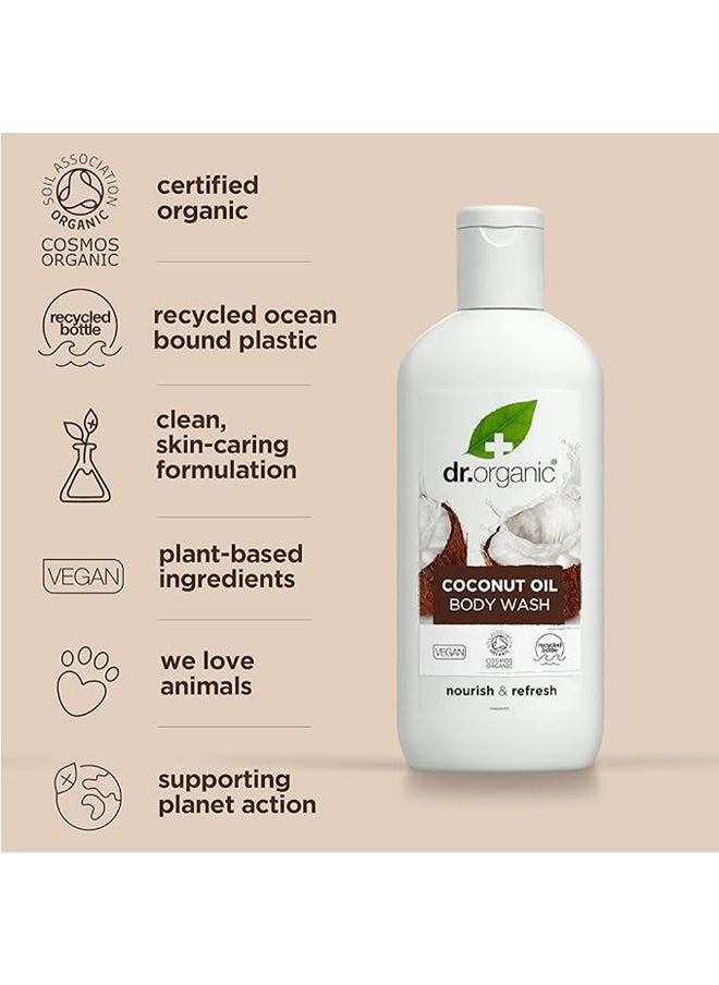 dr.organic - Dr. Organic Coconut Oil Body Wash, Vegan Formula For Nourishing & Refreshing, 250Ml - Image 1