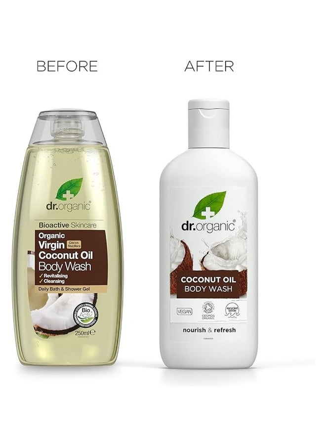 dr.organic - Dr. Organic Coconut Oil Body Wash, Vegan Formula For Nourishing & Refreshing, 250Ml - Image 1