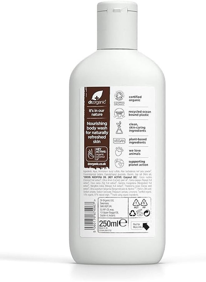 dr.organic - Dr. Organic Coconut Oil Body Wash, Vegan Formula For Nourishing & Refreshing, 250Ml - Image 1