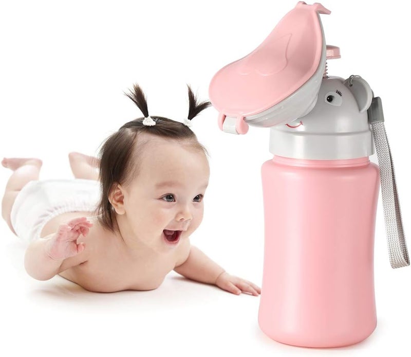 ONEDONE Portable Baby Child Potty Urinal Emergency Toilet for Camping Car Travel and Kid Potty Pee Training (Pink) - Image 1