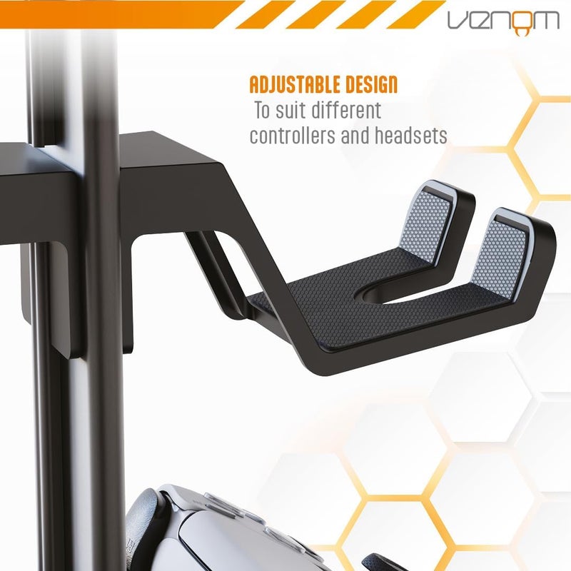 Venom Universal Headset & Controller Stand | 4-Tier Adjustable Metal Organiser for Controllers or Headsets | Gaming Storage Rack for PlayStation, Xbox, Nintendo Switch - Image 2