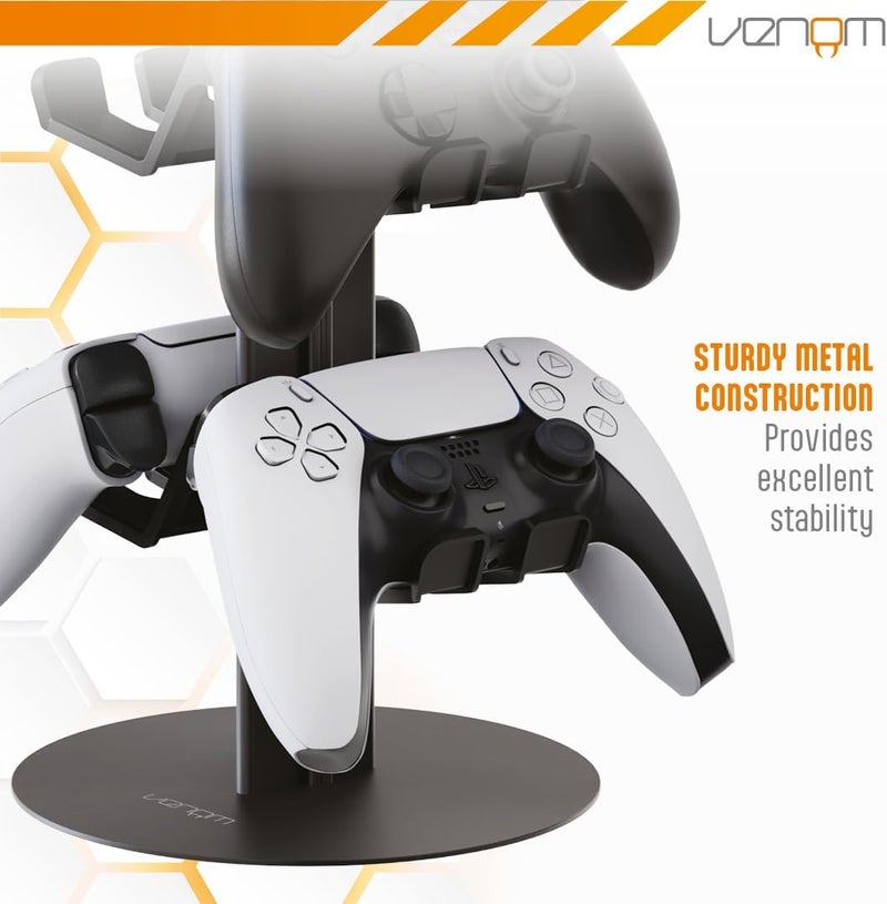 Venom Universal Headset & Controller Stand | 4-Tier Adjustable Metal Organiser for Controllers or Headsets | Gaming Storage Rack for PlayStation, Xbox, Nintendo Switch - Image 3