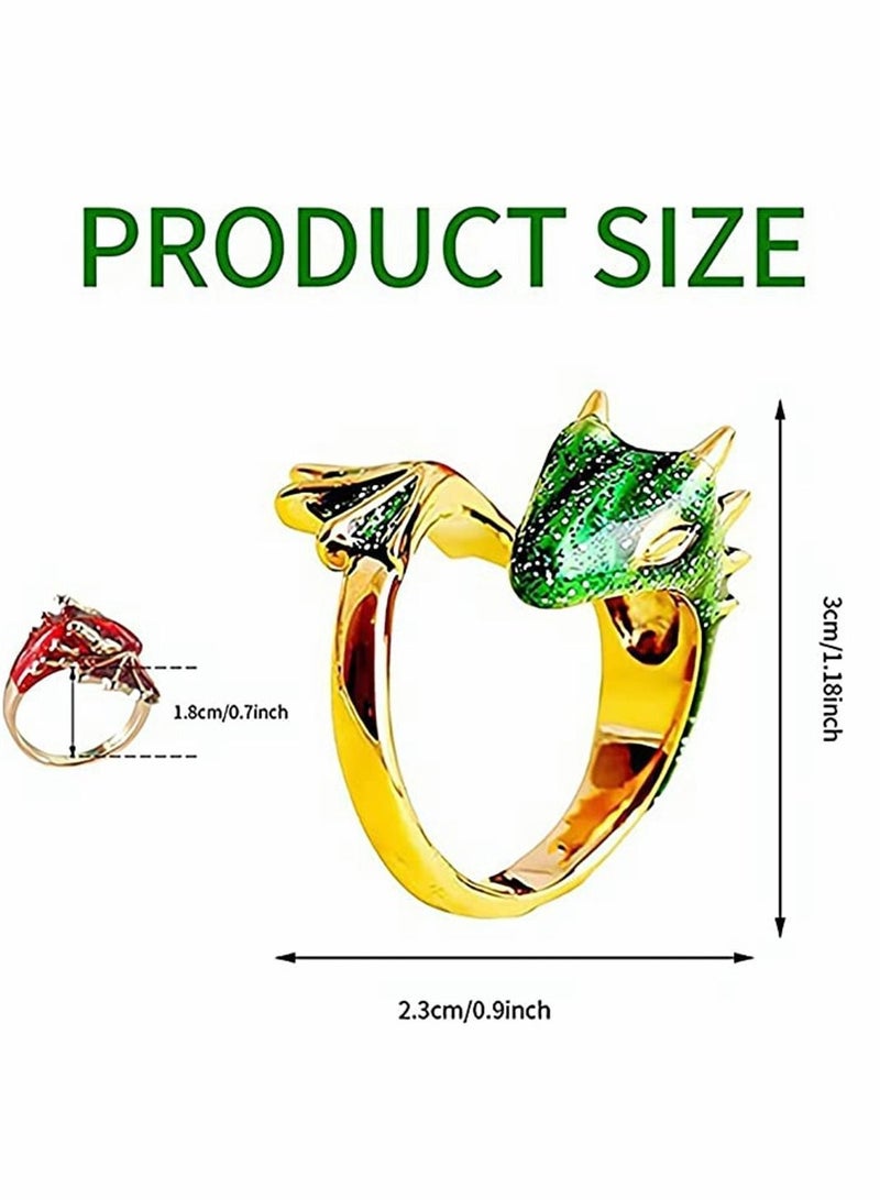 Y&D Dragon Ring, Open Pet Lucky Ring Starry Rings Adjustable Retro Knight Kids' Play Rings, Fashion Trend Creative Jewelry for Women Men Girls, 4 Pack - Image 4