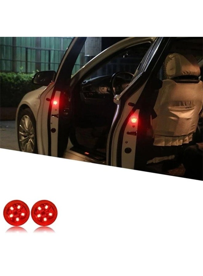مصابيح تحذير LED لأبواب السيارة، مصباح LED مضادة للتصادم، مصباح تحذير للسيارة، مصباح توقف أحمر طقم إضاءة LED لأبواب العربية  أمان ليك وللي حواليك عدد 2