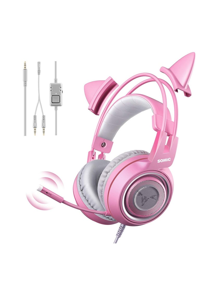 Somic G951s Pink Gaming Headset with Mic - Image 1