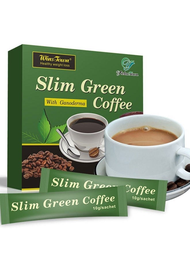 Wins Town 180g Light Green Coffee for Weight Loss, Natural Herbal Weight Loss, Natural Herbal - formulated a cup before meals to achieve weight loss, a box of 18 sticks  - Image 1