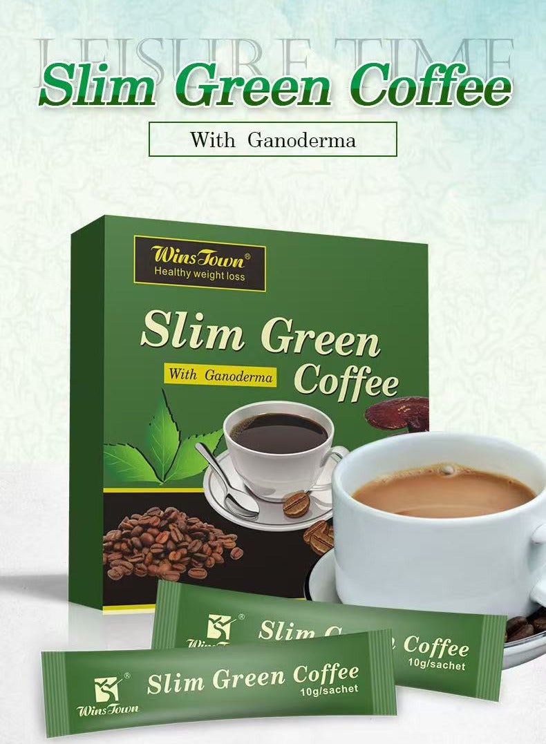 Wins Town 180g Light Green Coffee for Weight Loss, Natural Herbal Weight Loss, Natural Herbal - formulated a cup before meals to achieve weight loss, a box of 18 sticks  - Image 5