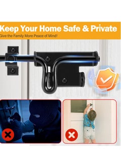 Y&D Sliding Door Bolt, Lock Bolt Gate Latch, Heavy Duty Fence Slide Latches Outdoor for Bathroom Toilet Garden Shed Doors, Wooden Yard Barn  - Image 4