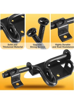 Y&D Sliding Door Bolt, Lock Bolt Gate Latch, Heavy Duty Fence Slide Latches Outdoor for Bathroom Toilet Garden Shed Doors, Wooden Yard Barn  - Image 2