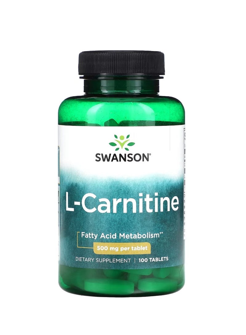 SWANSON L-Carnitine 500 mg 100 Tablets  - Image 1