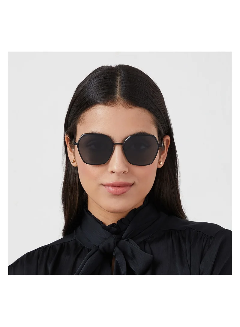 30Sundays 30Sundays CERA Women's Geometric Sunglasses with UV400 Protection - Black and Gray