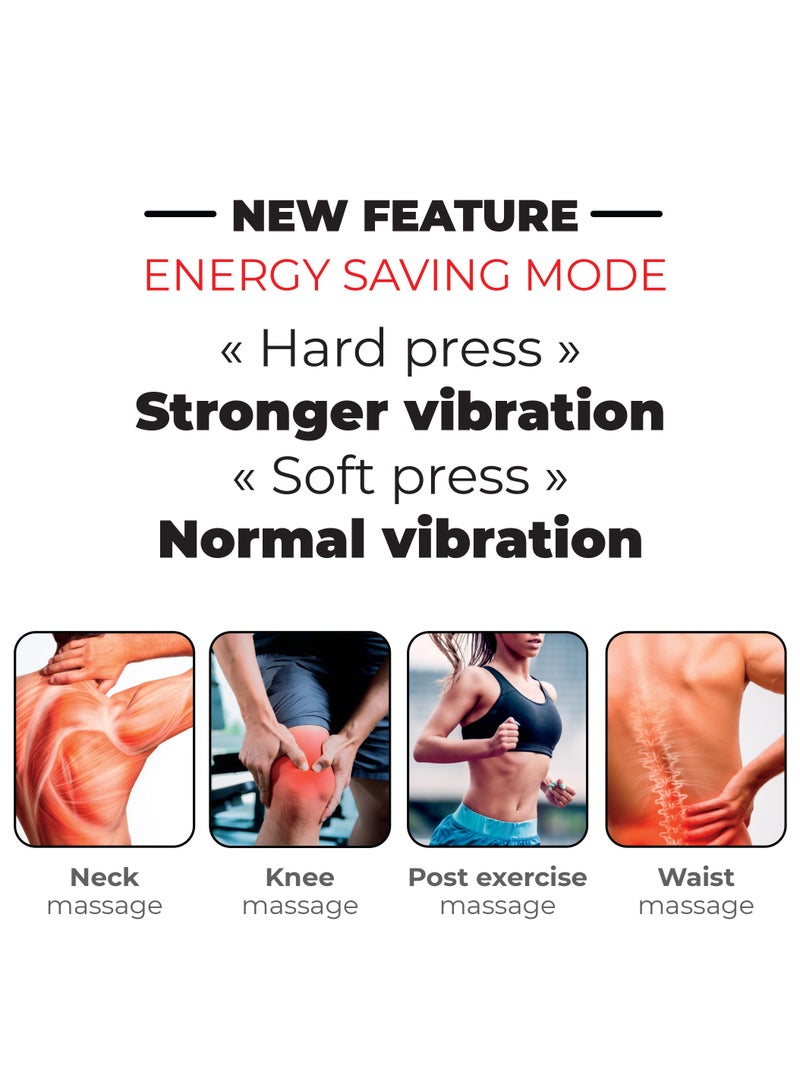 BSON مسدس تدليك ذكي مع 9 أوضاع طاقة، 4 رؤوس، تحكم باللمس - استجابة ضغط ذكية، 12 مم تدليك عميق، شحن سريع من نوع C، قوام صديق للبشرة لتخفيف العضلات - Image 5