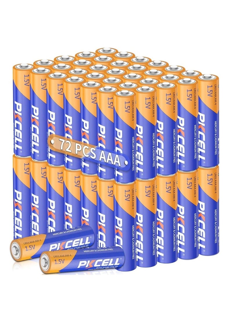 بي كي سيل AAA LR03 Batteries, 1.5V Triple A Alkaline Battery AAA Batteries 72 Pack for Keyboards Clocks Toys Remote Controls (10-Year Shelf Life) - Image 1